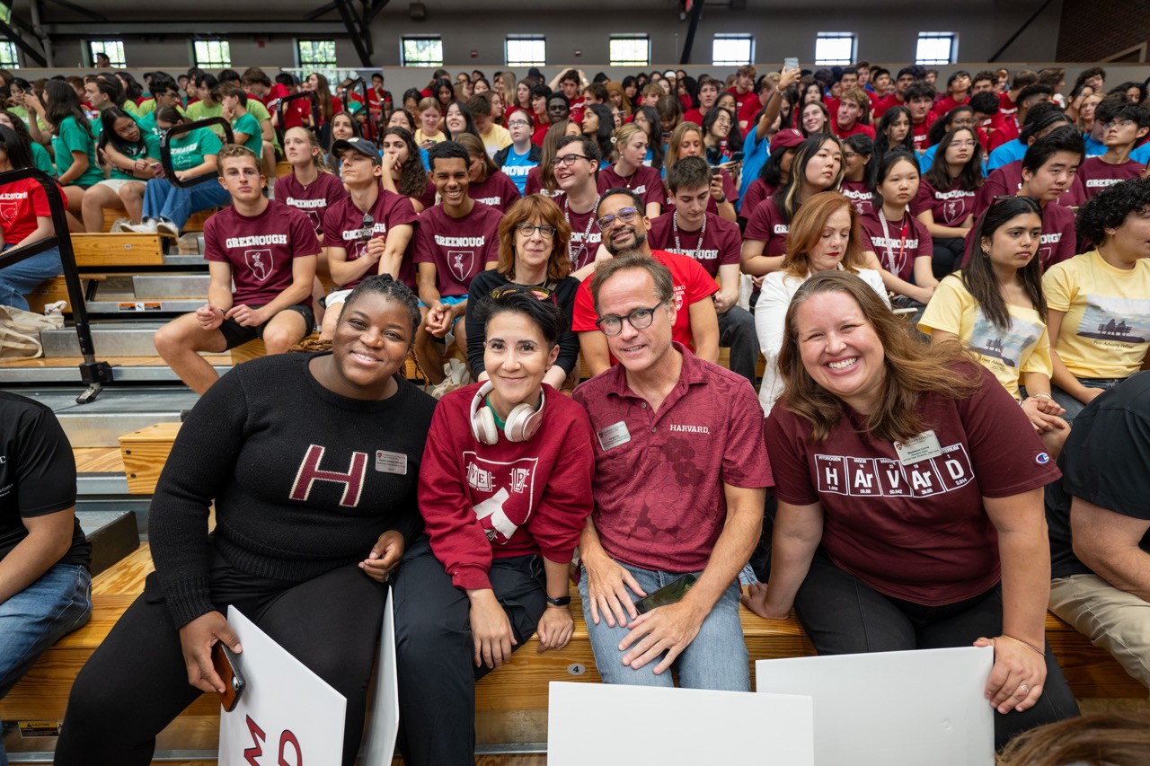 The four resident deans sitting side-by-side during the first orientation event.