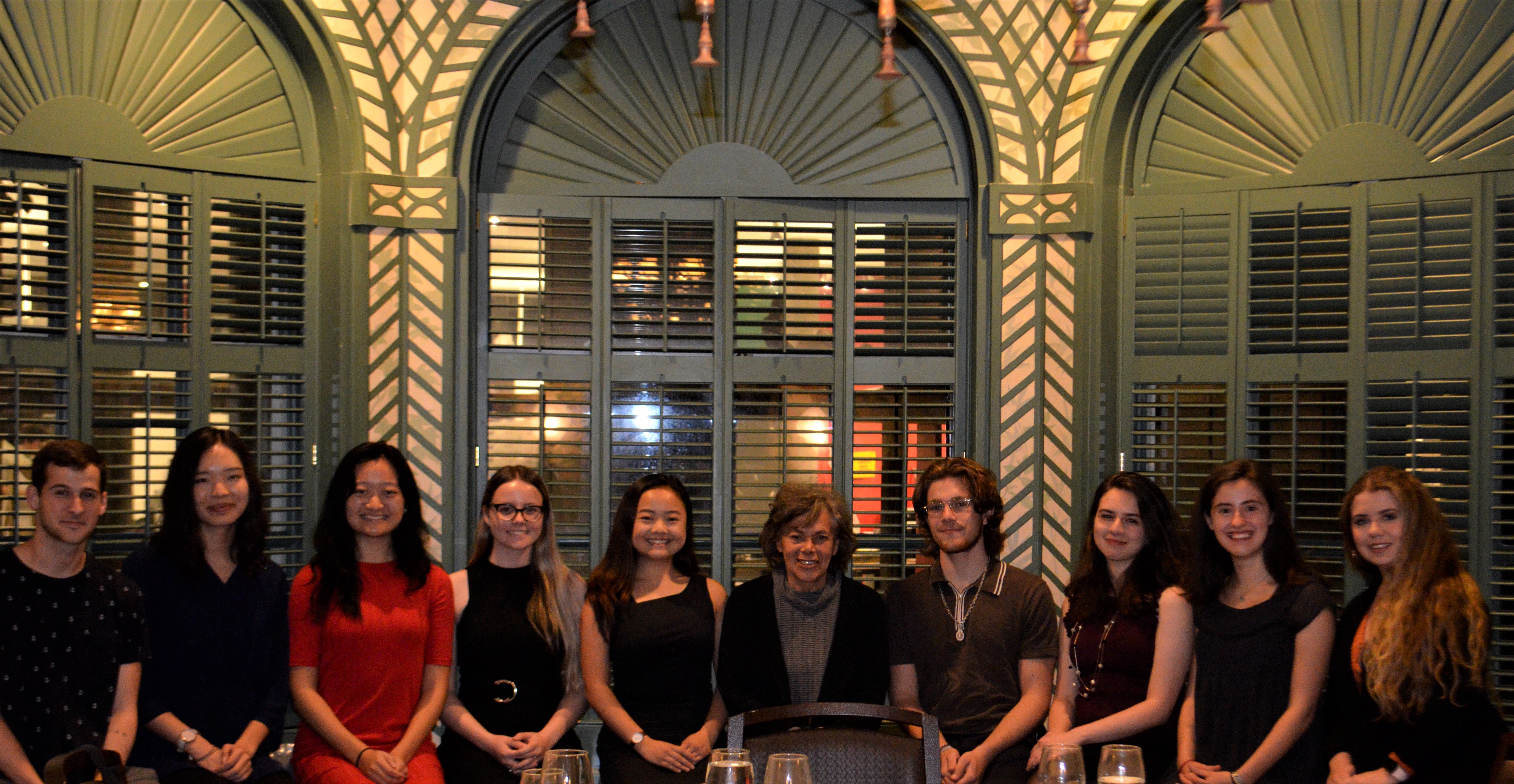 Professor Ellen Langer with students on 10/16/19