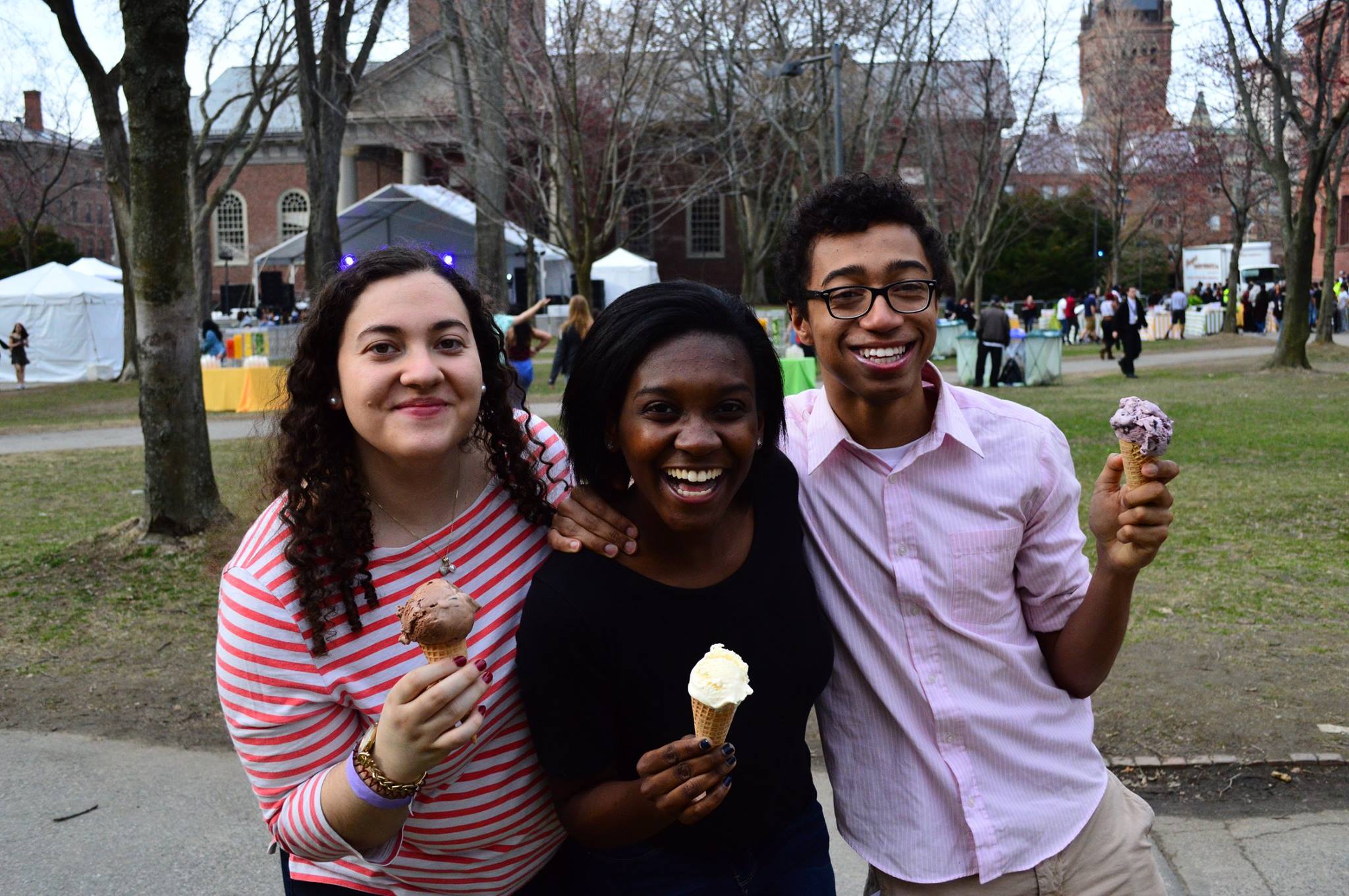 Students eating ice cream