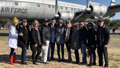 The extended Flores family - his parents, grandma, uncle, aunts, cousins, and sister - came out to celebrate his Basic Training Graduation at Lackland Air Force Base in 2019.