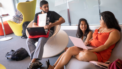 Students studying in Smith Campus Center