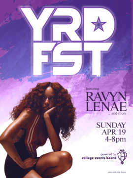 Yardfest 2026 flyer announcing Ravyn Lenae as the featured artist.