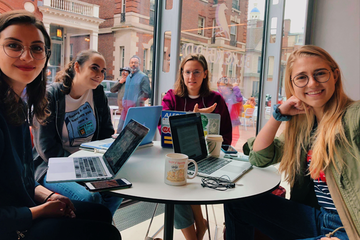 Students with laptops