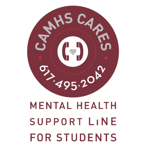 The CAMHS Cares logo with tagline "Mental Health Support Line for Students."