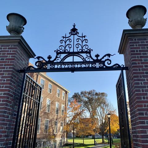 Gate of Radcliffe Yard near the Admissions Office.