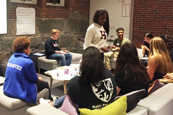 Diversity Peer Educators meet in the Grays Hall lounge