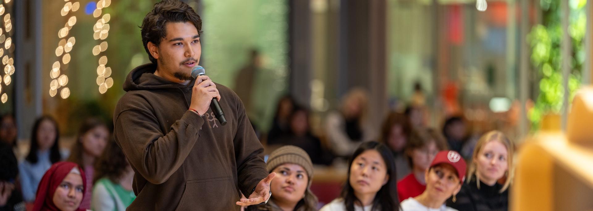 Student asks a question.