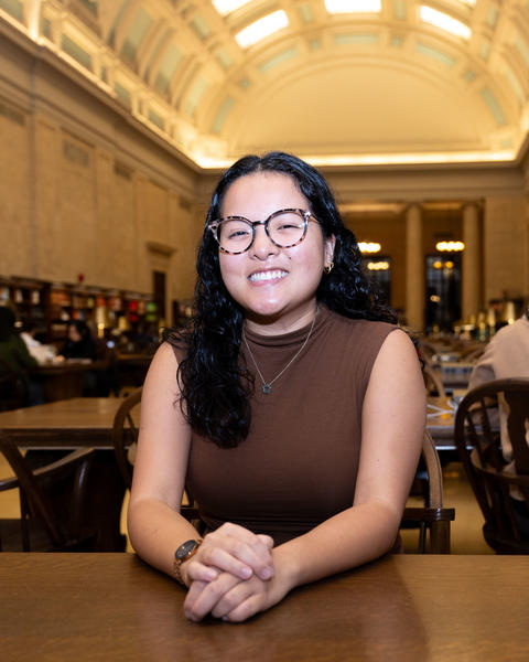 Photo of Ruth in Widener Library